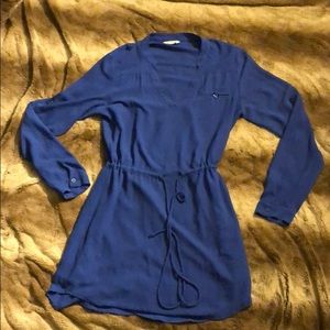 Naked Zebra Medium Royal Blue Long Sleeve Dress